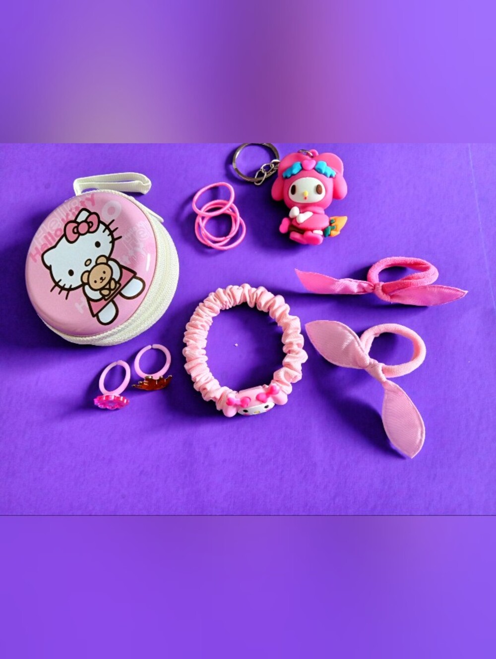 Hello Kitty Coin Purse, Keychain, Bracelet, Rings, Hair Ties